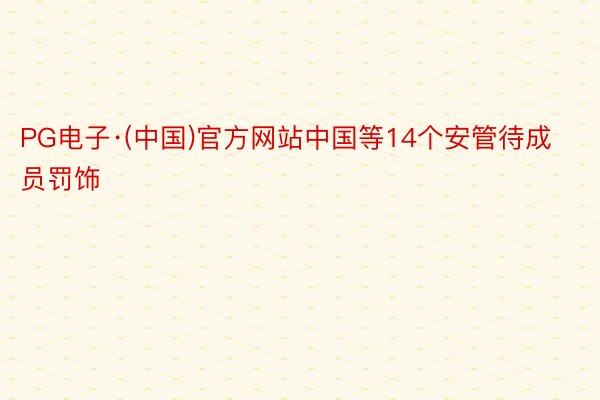 PG电子·(中国)官方网站中国等14个安管待成员罚饰